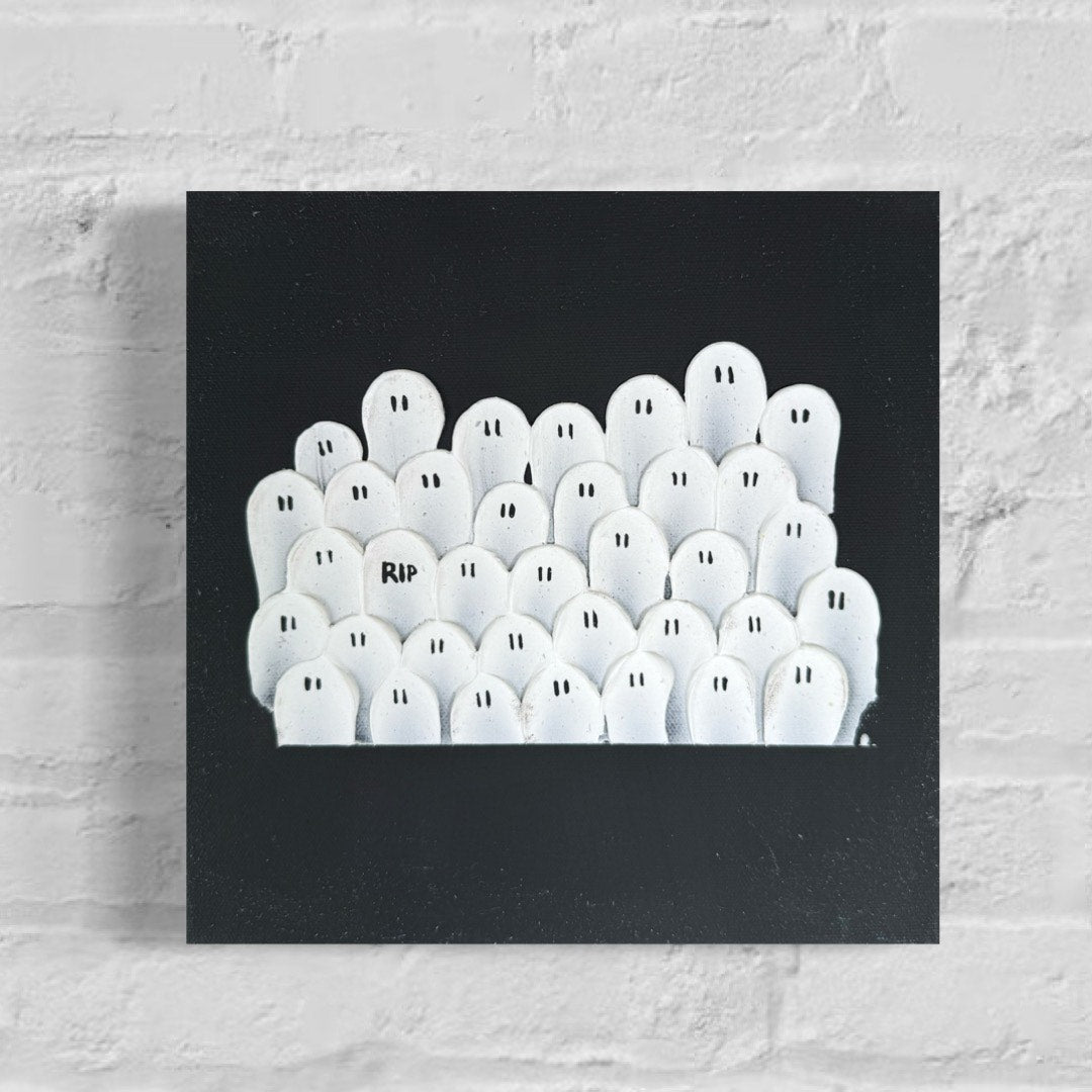 10x10 Halloween Ghost Black Background