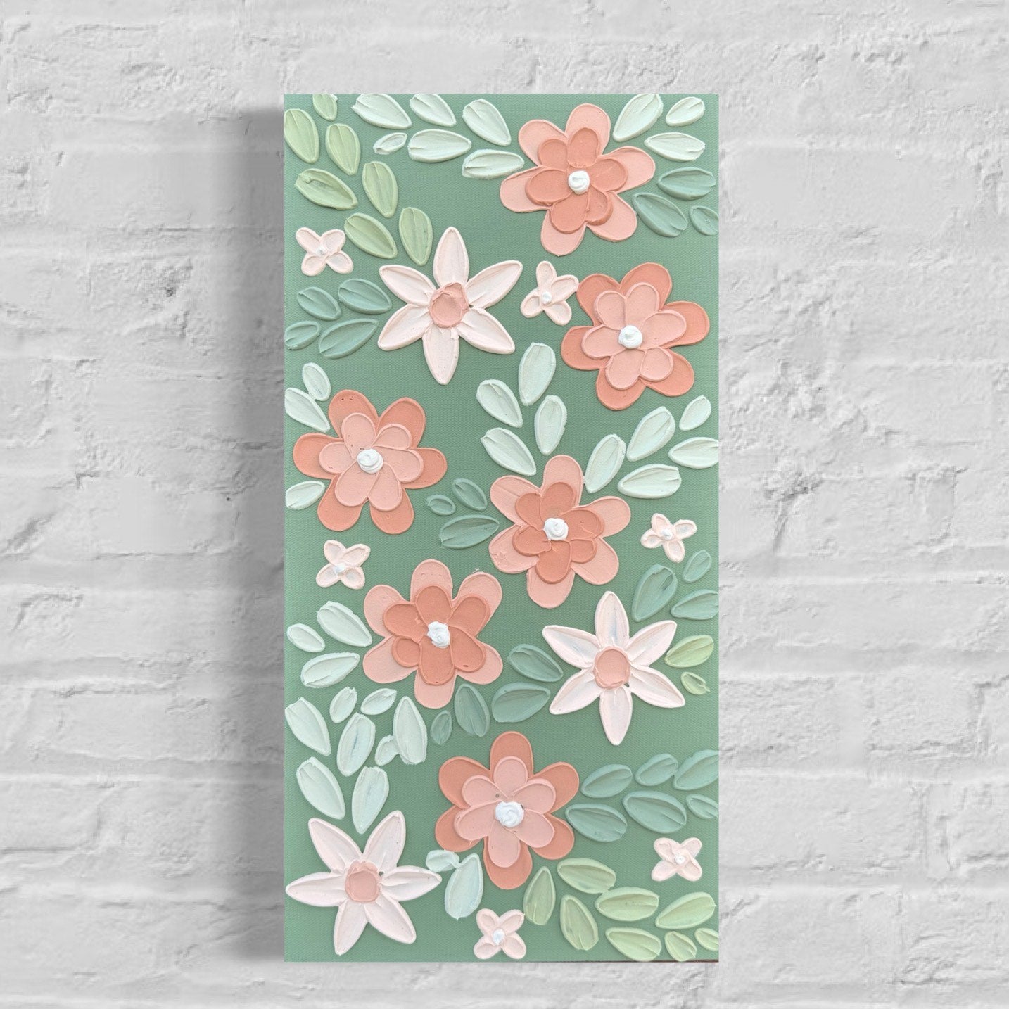 20x10 Original Floral Canvas Art