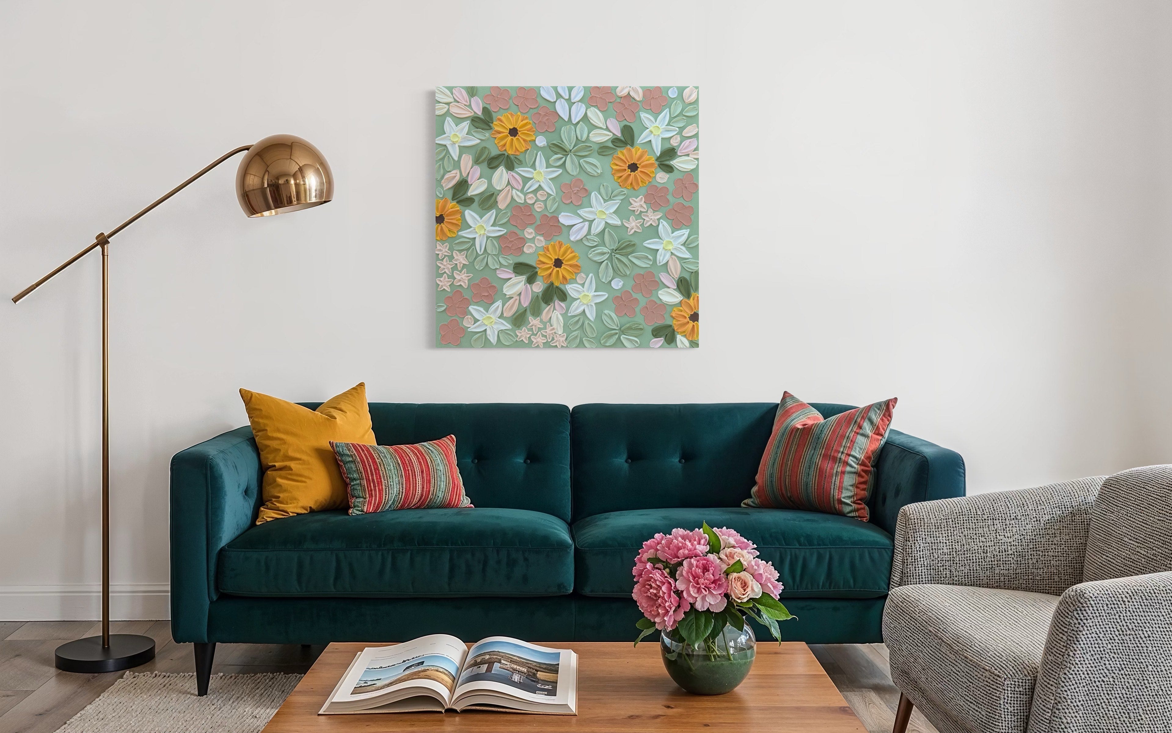 20x20 Original Floral Canvas