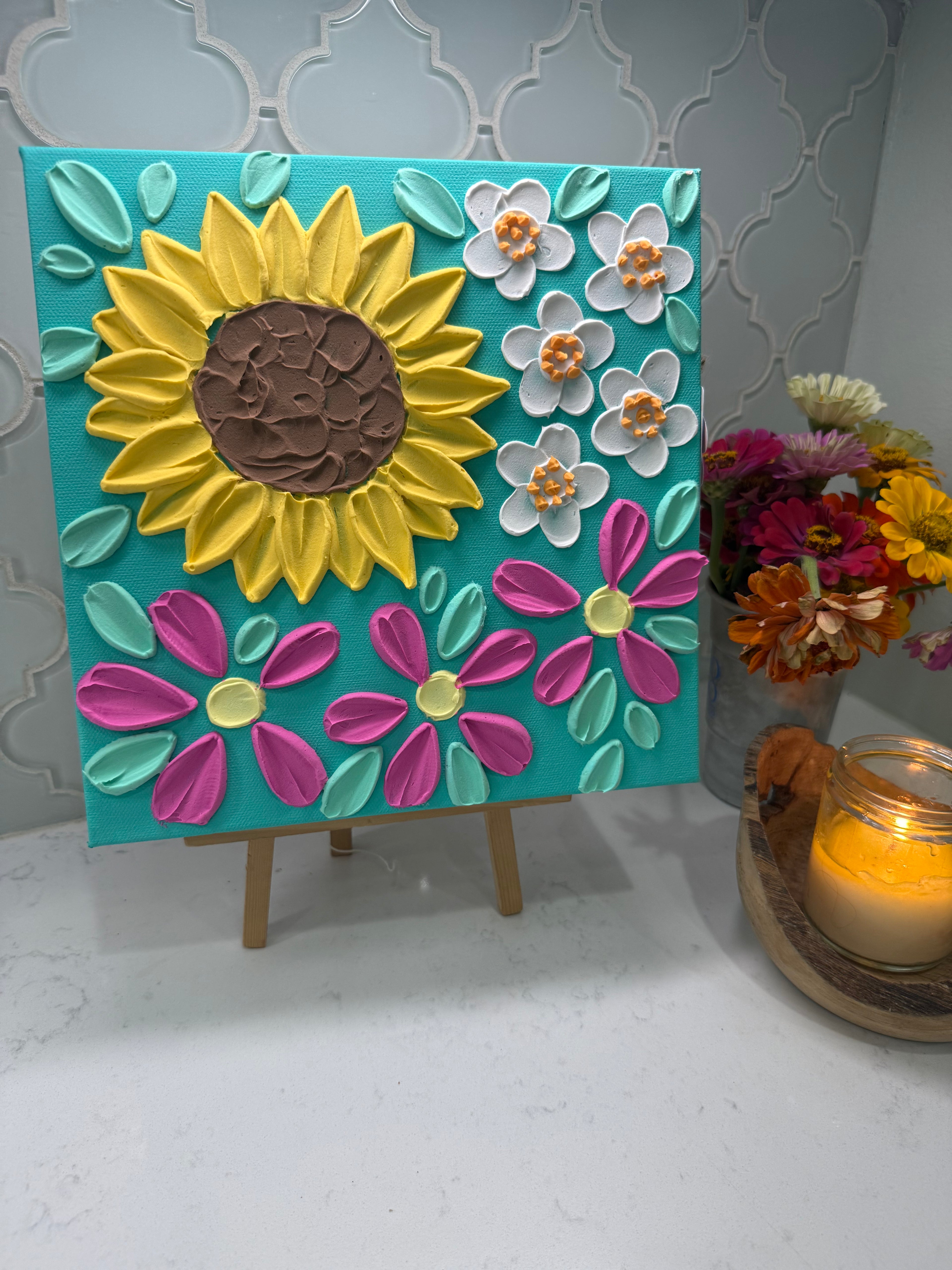 10x10 Textured Floral Canvas (1.5” Deep)