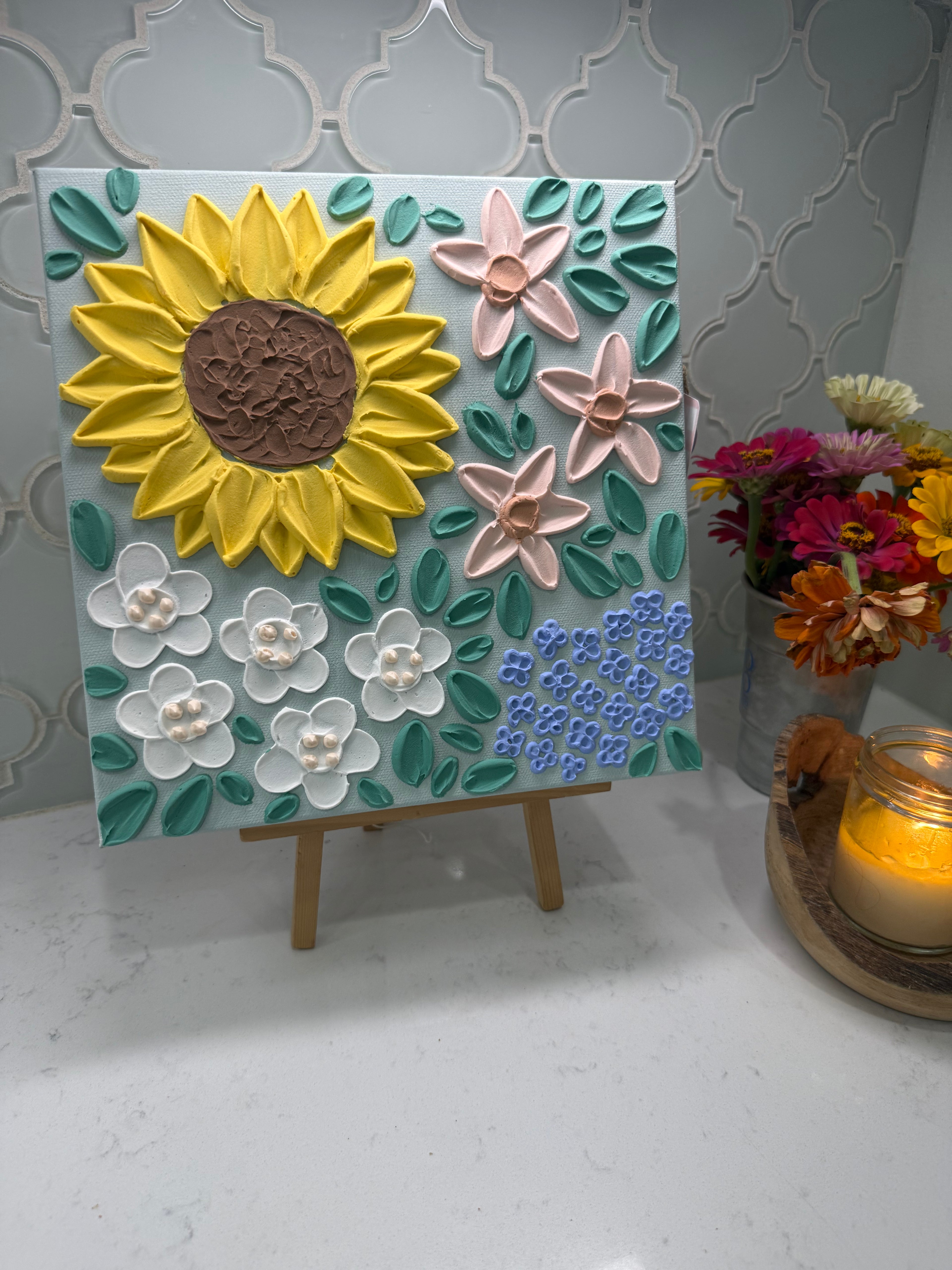 10x10 Textured Floral Canvas (1.5” Deep)
