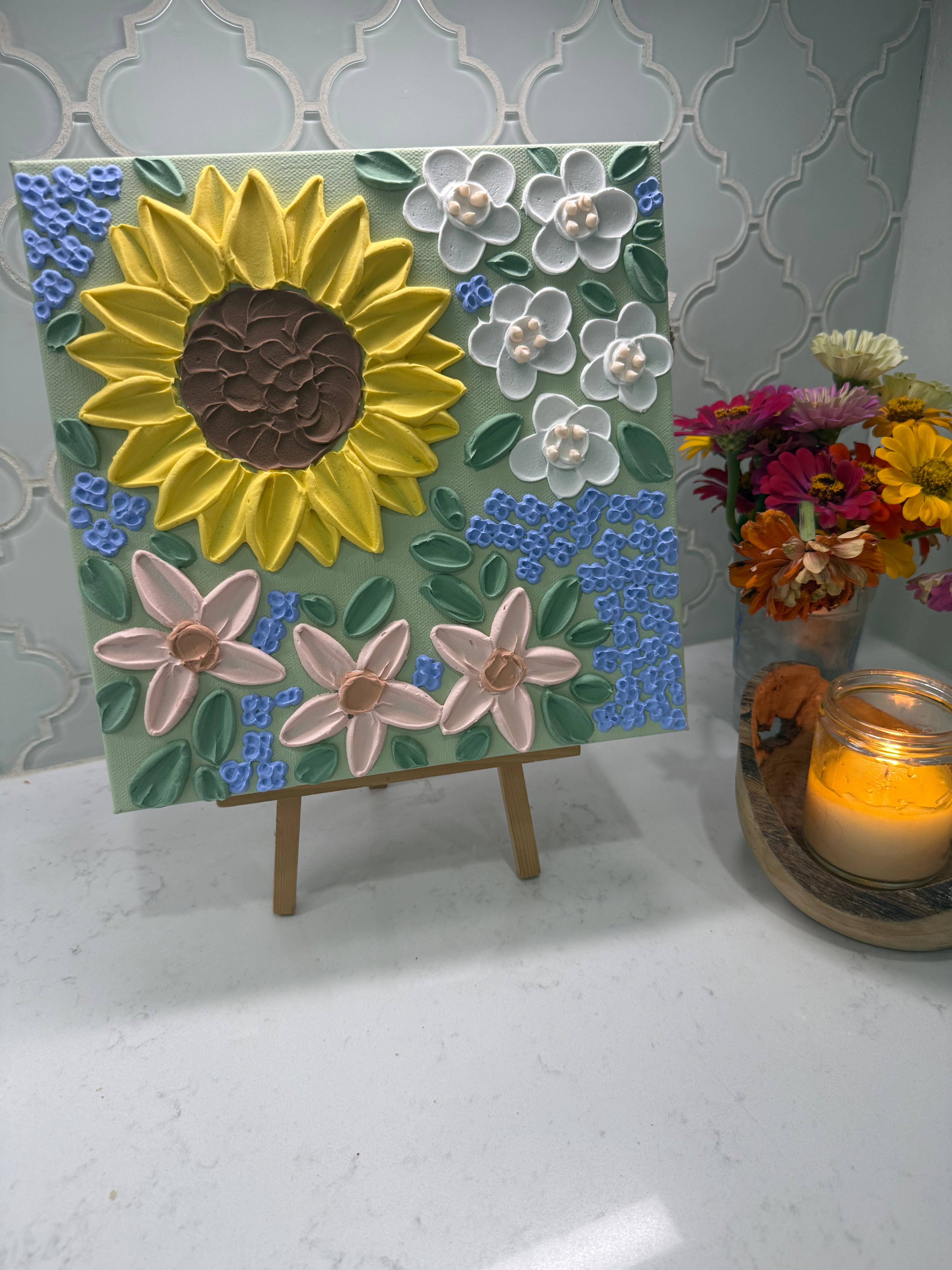 10x10 Textured Floral Canvas (1.5” Deep)