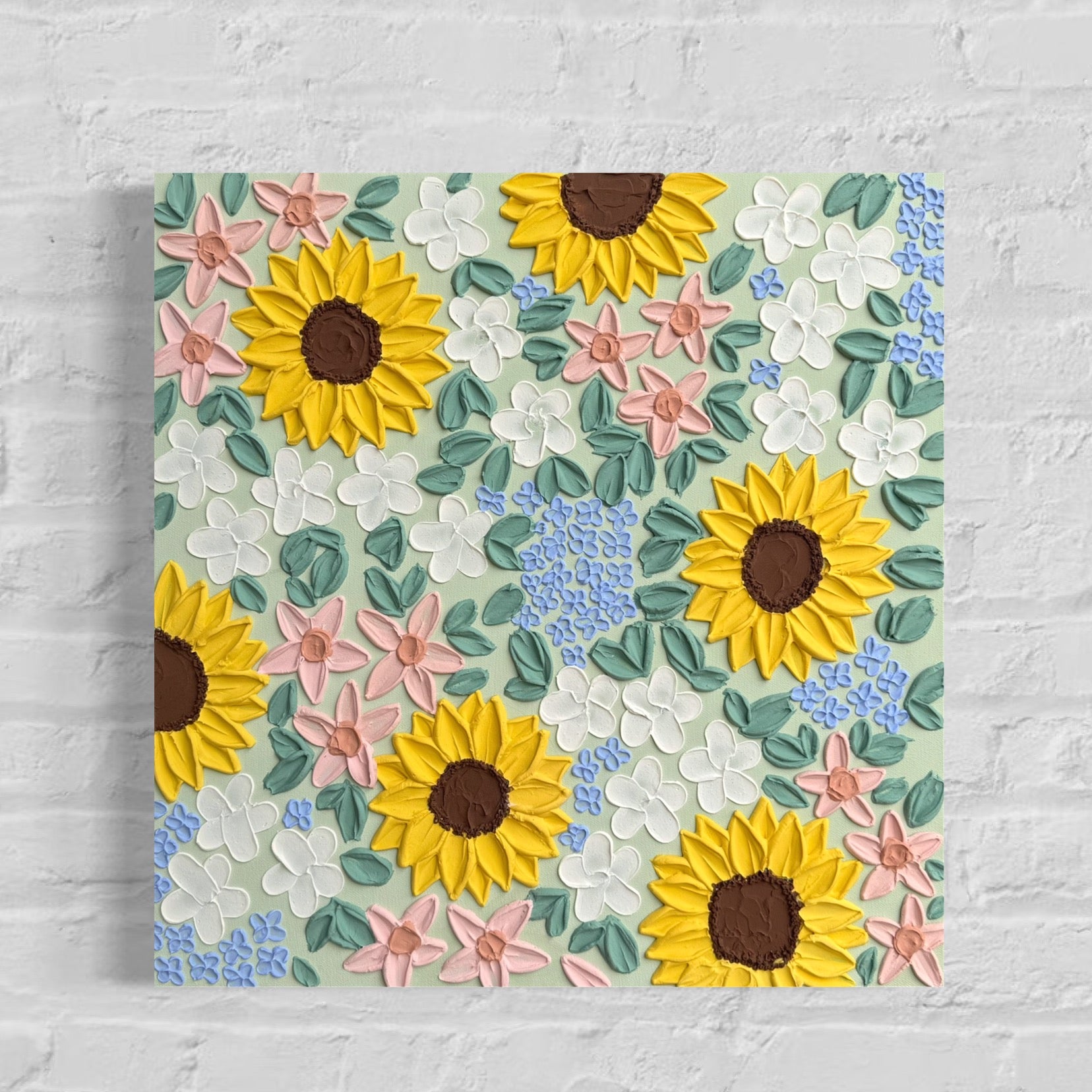 20x20 Textured Floral Canvas (1.5" Deep)