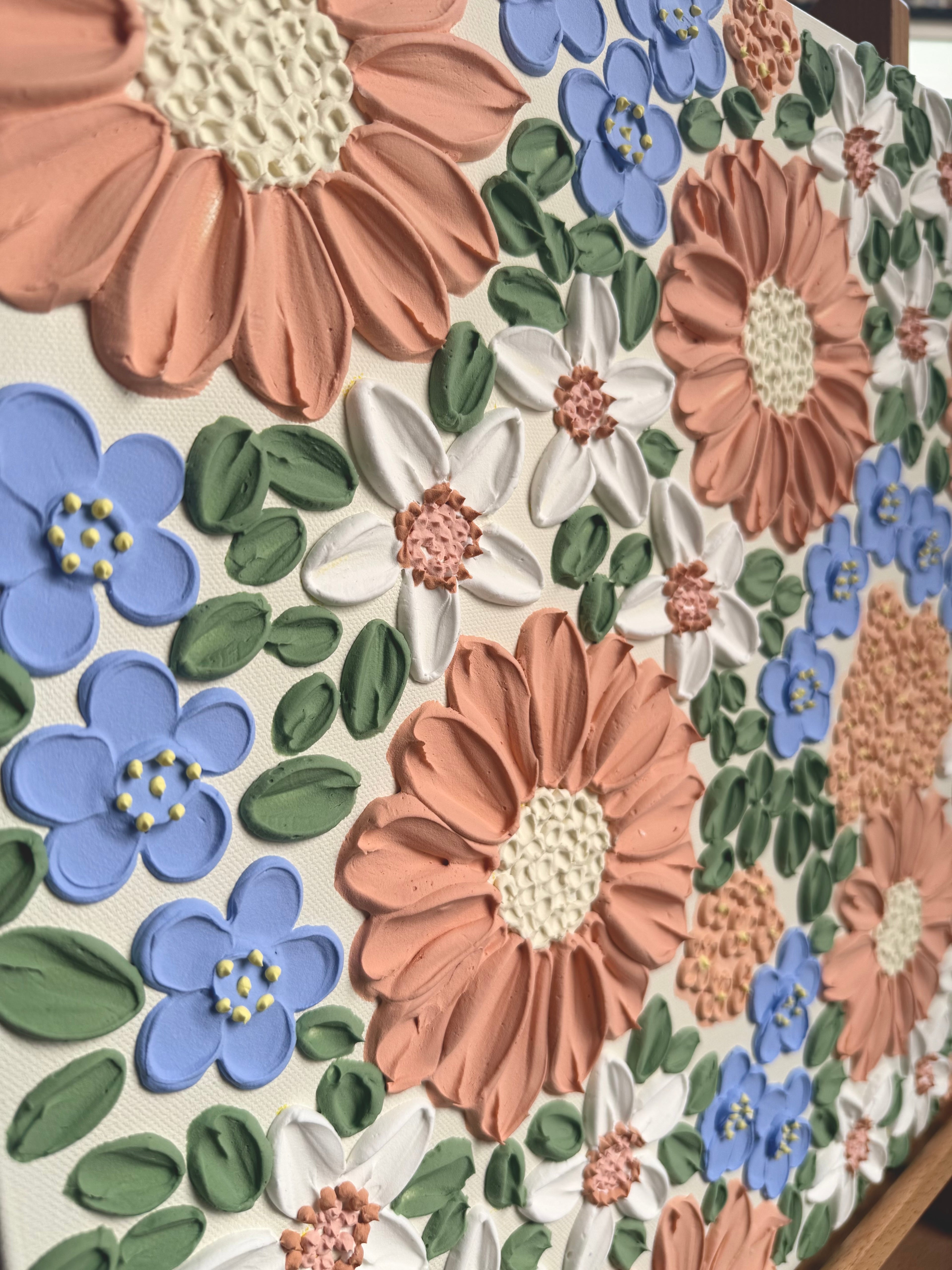 20x20  Original Floral Canvas Art