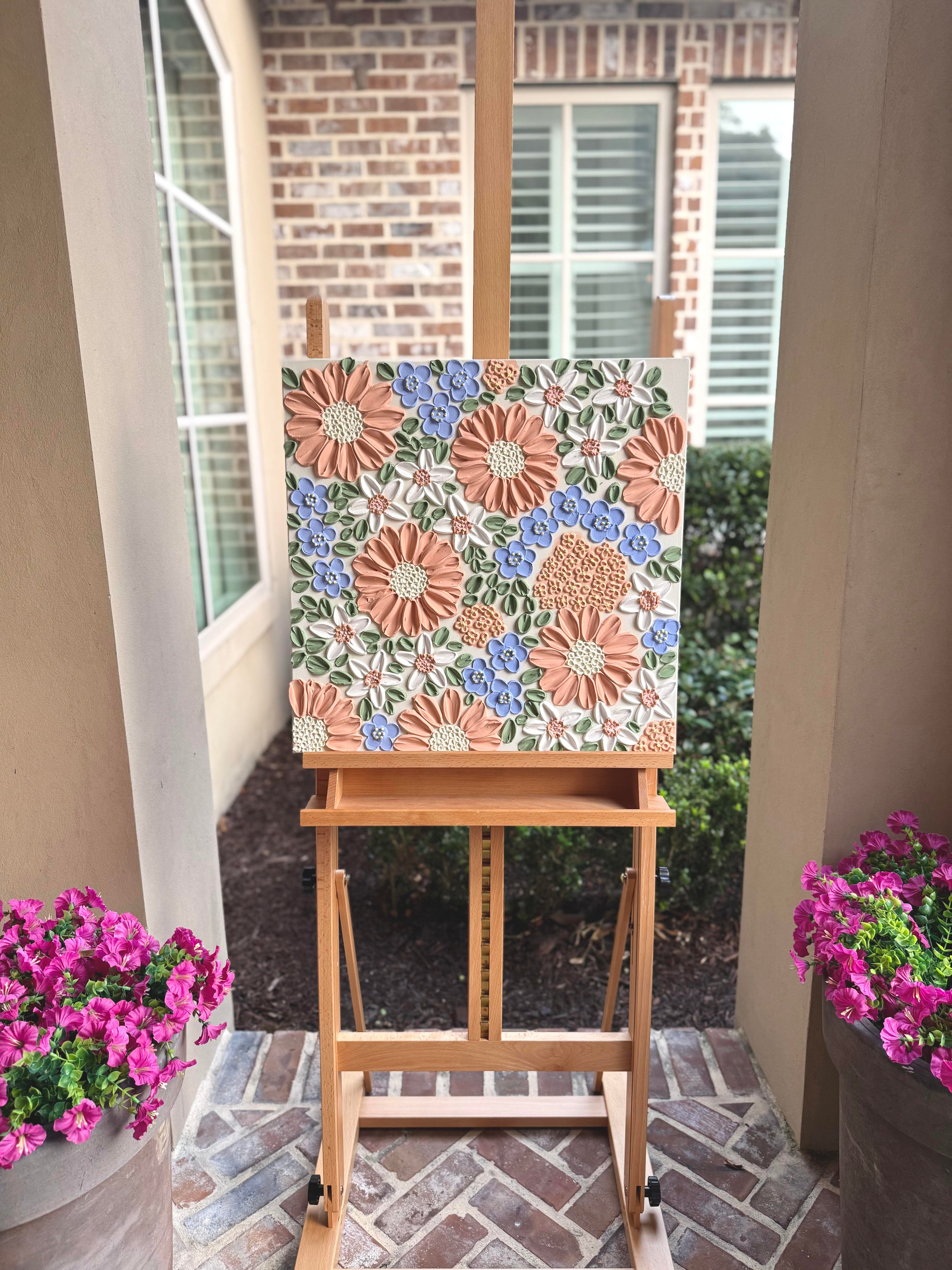 20x20  Original Floral Canvas Art