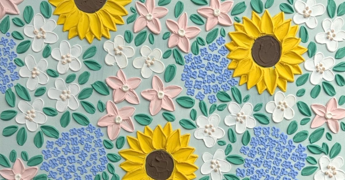 textured art sunflower canvas
